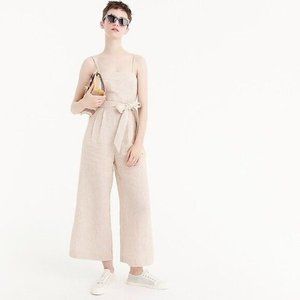 J. Crew Striped Linen Wide Leg Jumpsuit